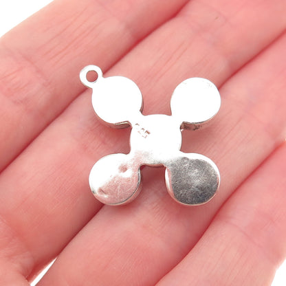 925 Sterling Silver Vintage Real Pearl Cross Beaded Charm Pendant
