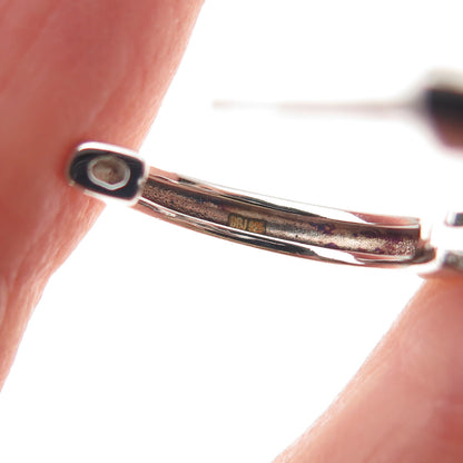 DBJ Dee Berkle 925 Sterling Silver Real Round-Cut Green Amethyst Hoop Earrings