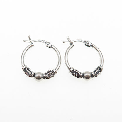925 Sterling Silver Zig Zag Hoop Earrings