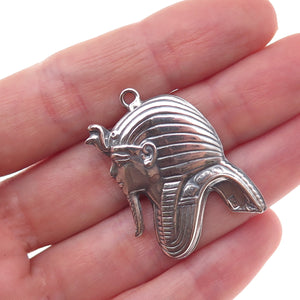 800 Silver Vintage Egyptian King Tutankhamun Oxidized Pendant