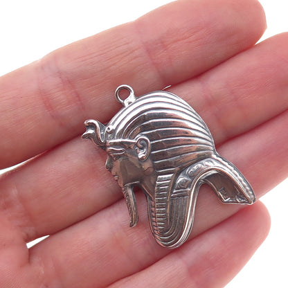 800 Silver Vintage Egyptian King Tutankhamun Oxidized Pendant