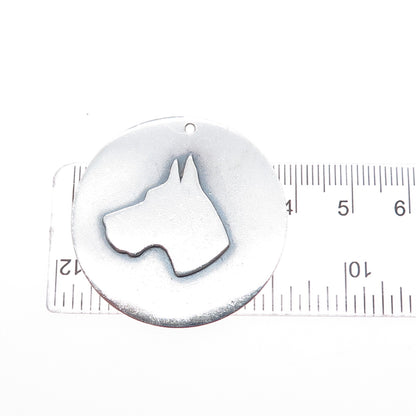 H. BOUTELL 925 Sterling Silver Vintage Doberman Charm Pendant