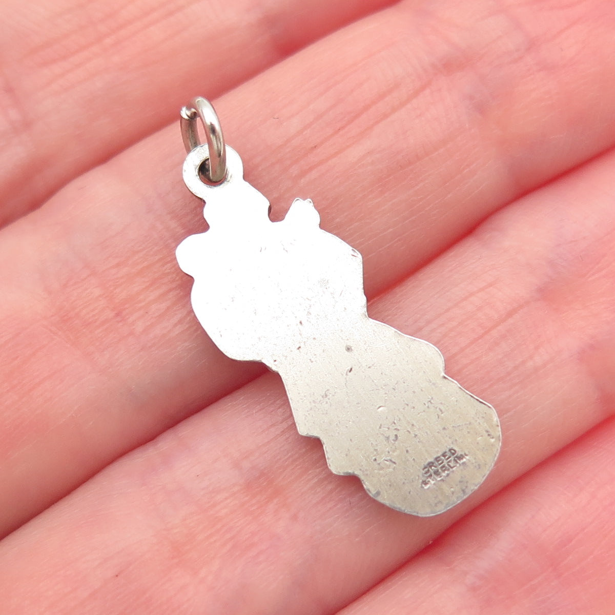CREED 925 Sterling Silver Vintage St. Christopher Oxidized Charm Pendant