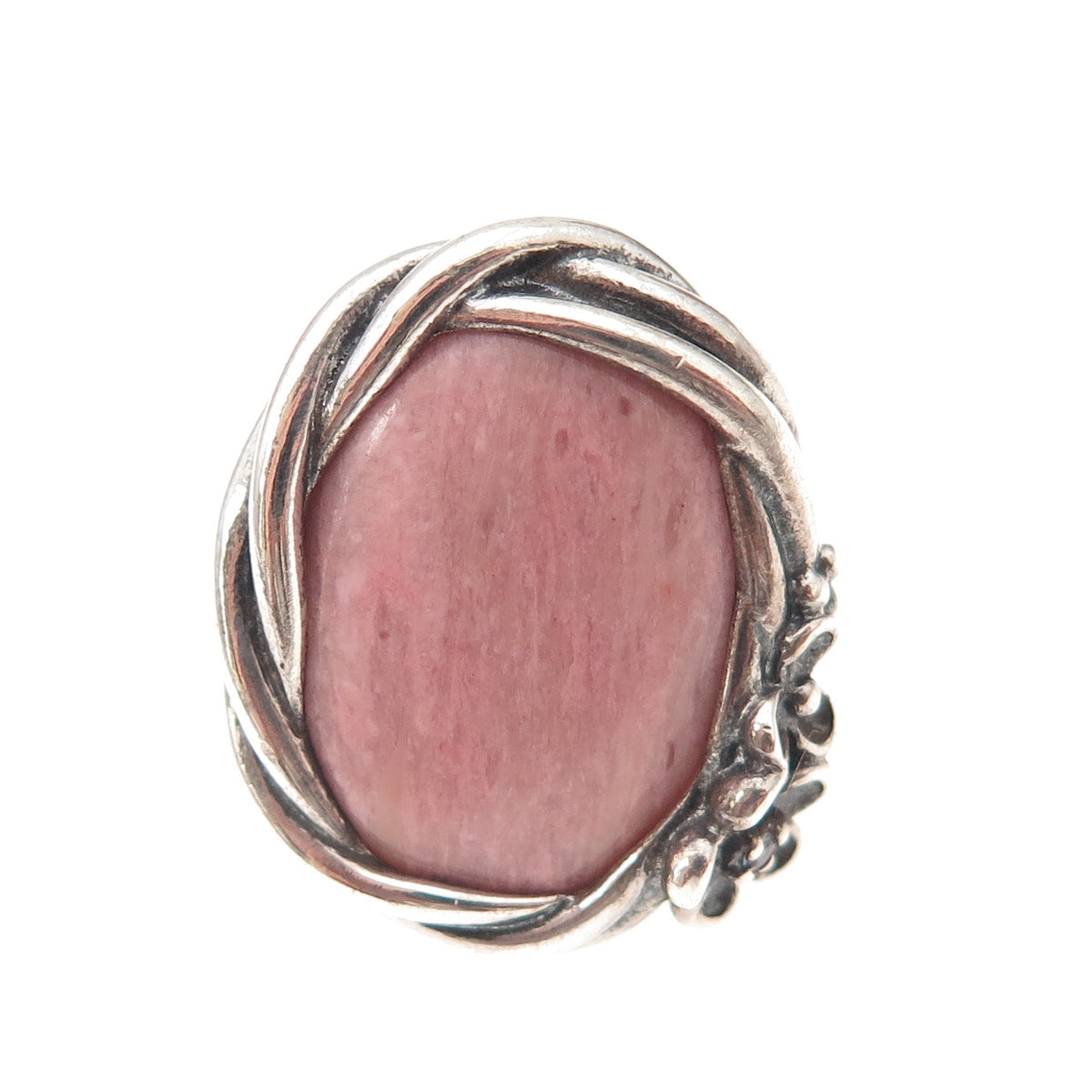 Pandora 925 Sterling Silver Real Rhodonite Wanda's Garden Ring Size 5