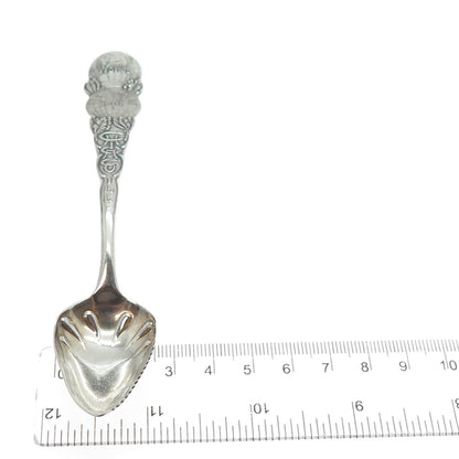 FRANK M. WHITING 925 Sterling Antique 1892 Chicago States & Cities Dessert Spoon