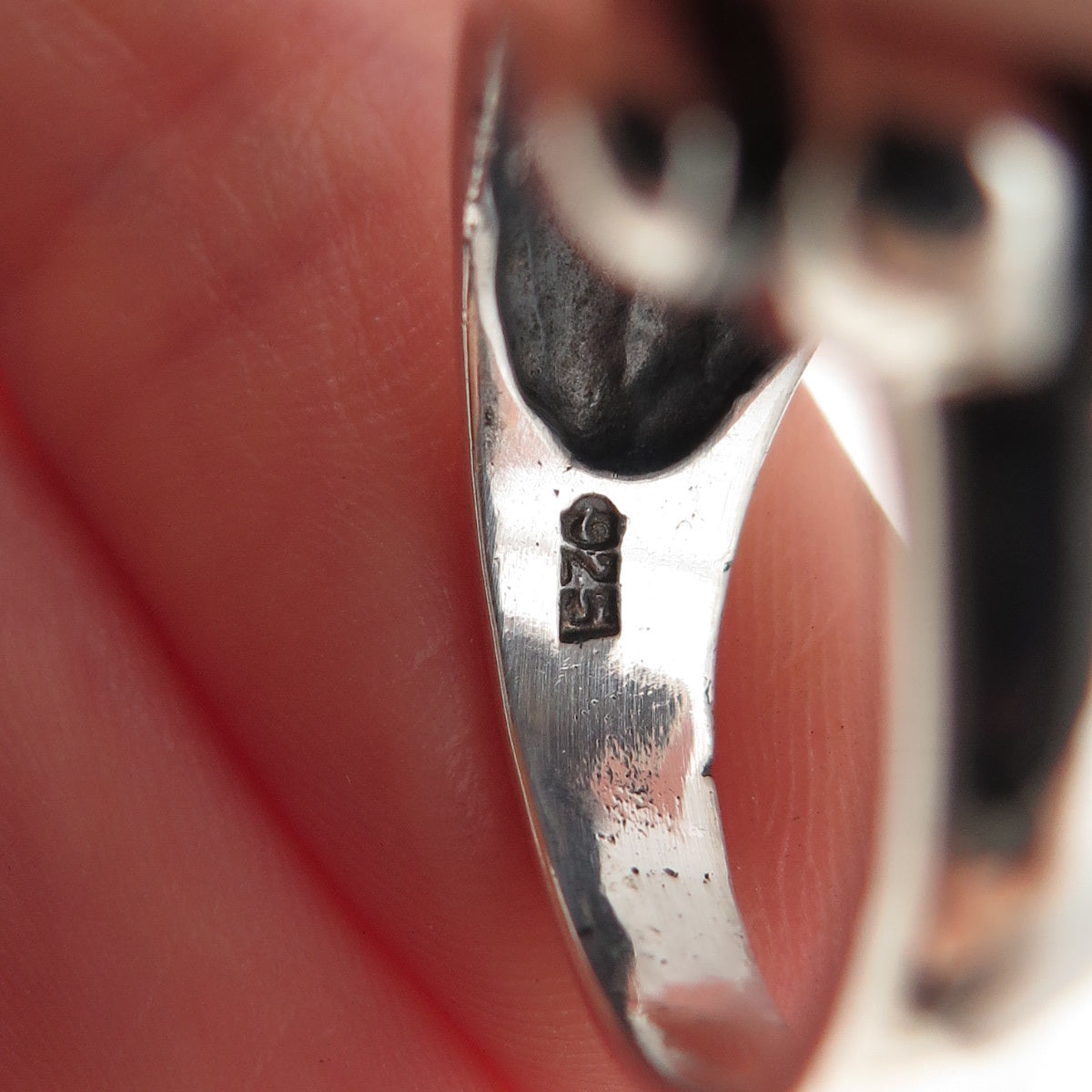 925 Sterling Silver Vintage Modernist Wing Oxidized Ring Size 6.75