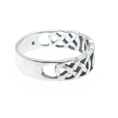 925 Sterling Silver Vintage Celtic Love Knot Band Ring Size 10