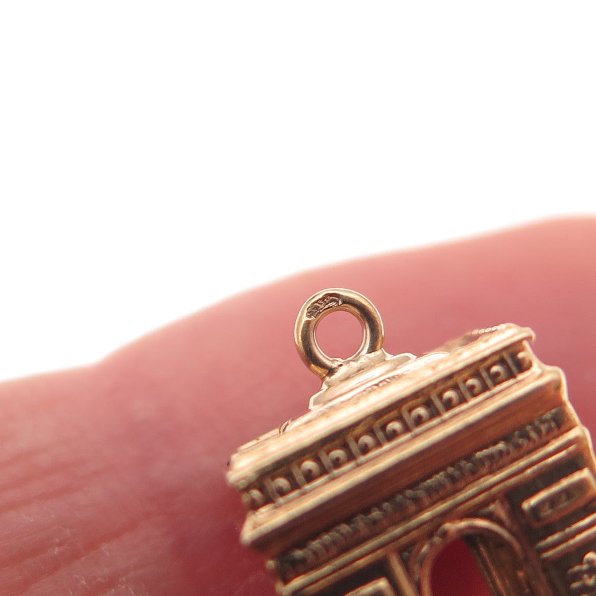 18K Gold Antique Arc de Triomphe 3D Charm Pendant