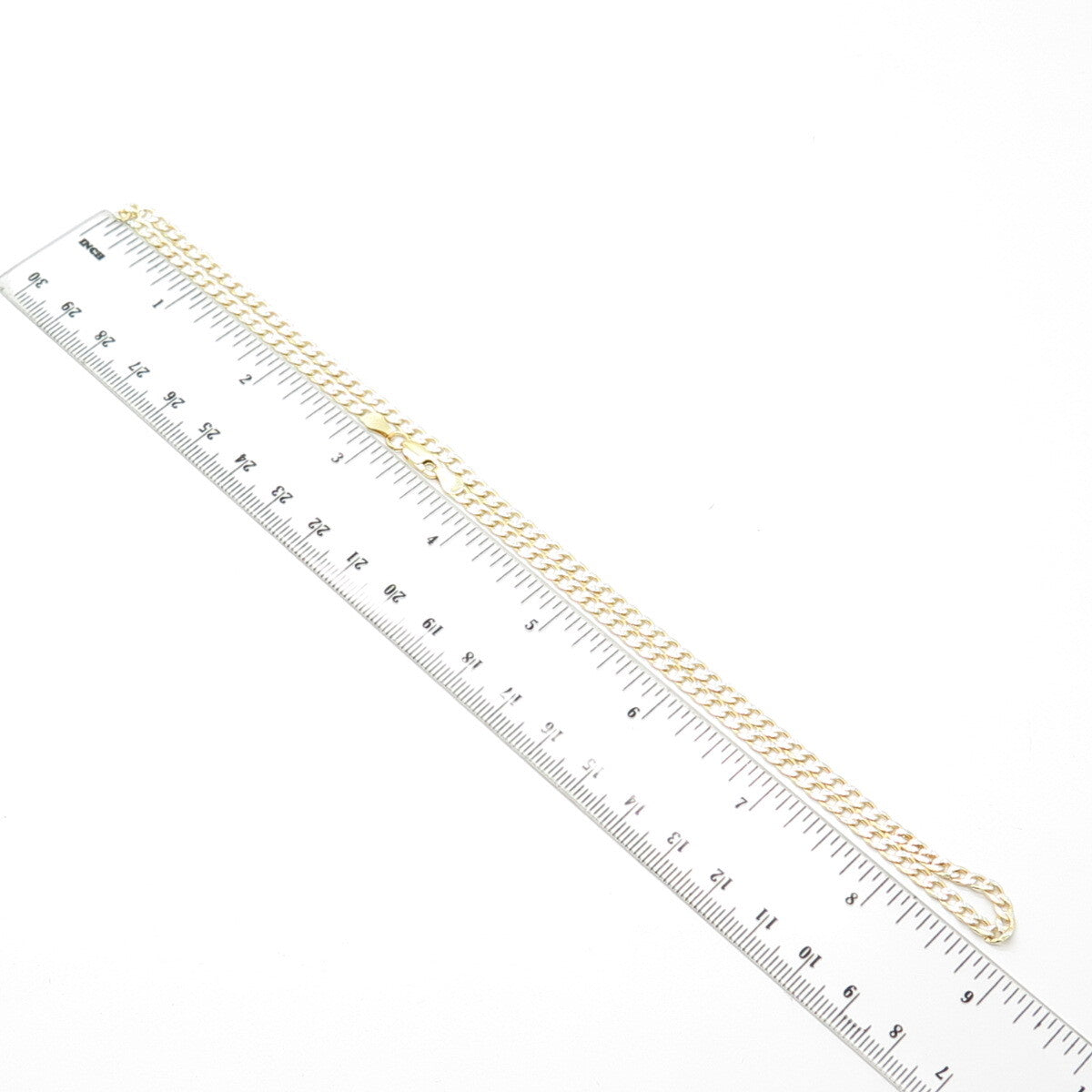 925 Sterling Silver Gold Plated 2-Tone Italy Cuban Chain Necklace 18"