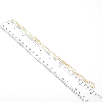 925 Sterling Silver Gold Plated 2-Tone Italy Cuban Chain Necklace 18"