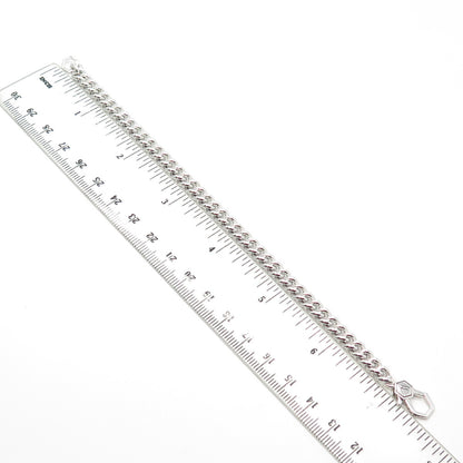 925 Sterling Silver With You Lockets Curb Link Bracelet 7"