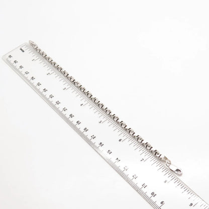 925 Sterling Silver Vintage Italy Box Link Bracelet 7.75"