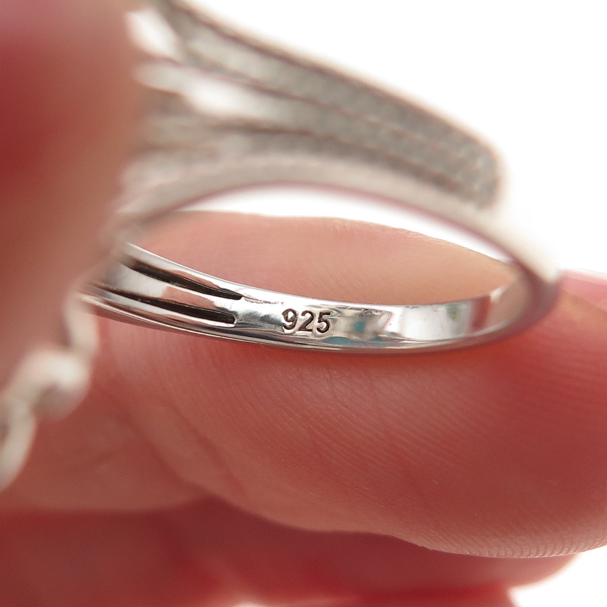 925 Sterling Silver 2-Tone Real Sleeping Beauty Turquoise Floral Ring Size 8.25