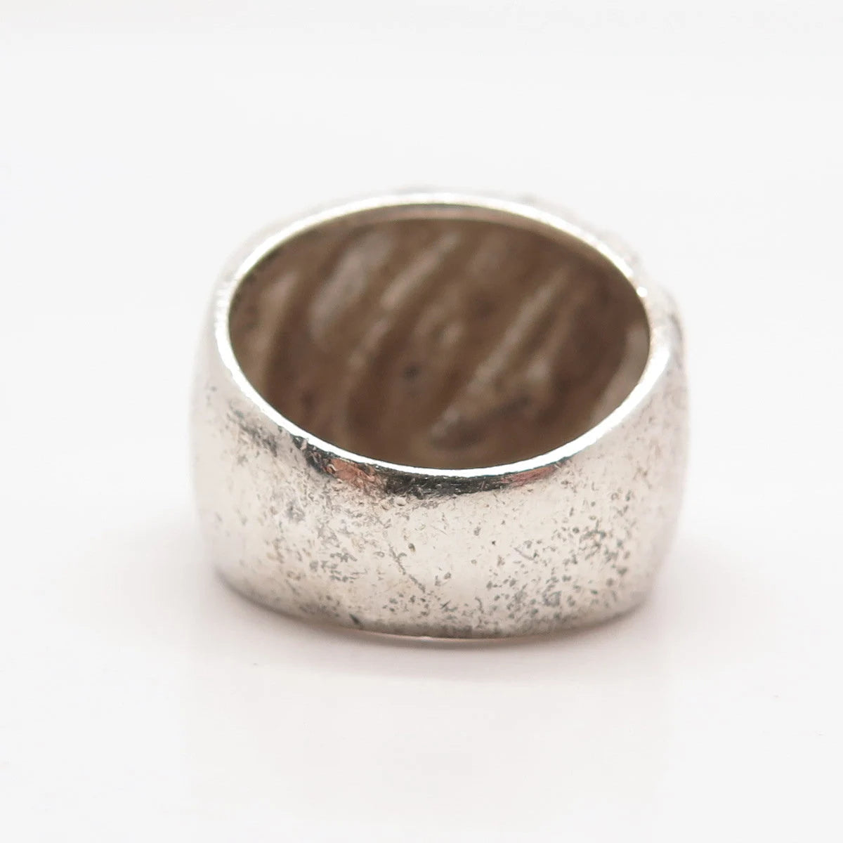 925 Sterling Silver Vintage Ribbed Domed Ring Size 7.75