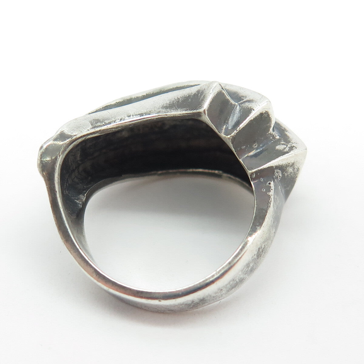 925 Sterling Silver Vintage Ribbed Ring Size 6.75