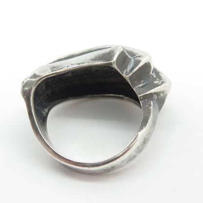 925 Sterling Silver Vintage Ribbed Ring Size 6.75