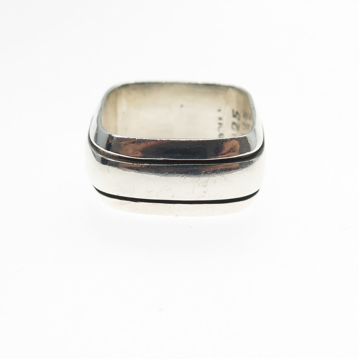 925 Sterling Silver Vintage Mexico Modernist Band Ring Size 7.25