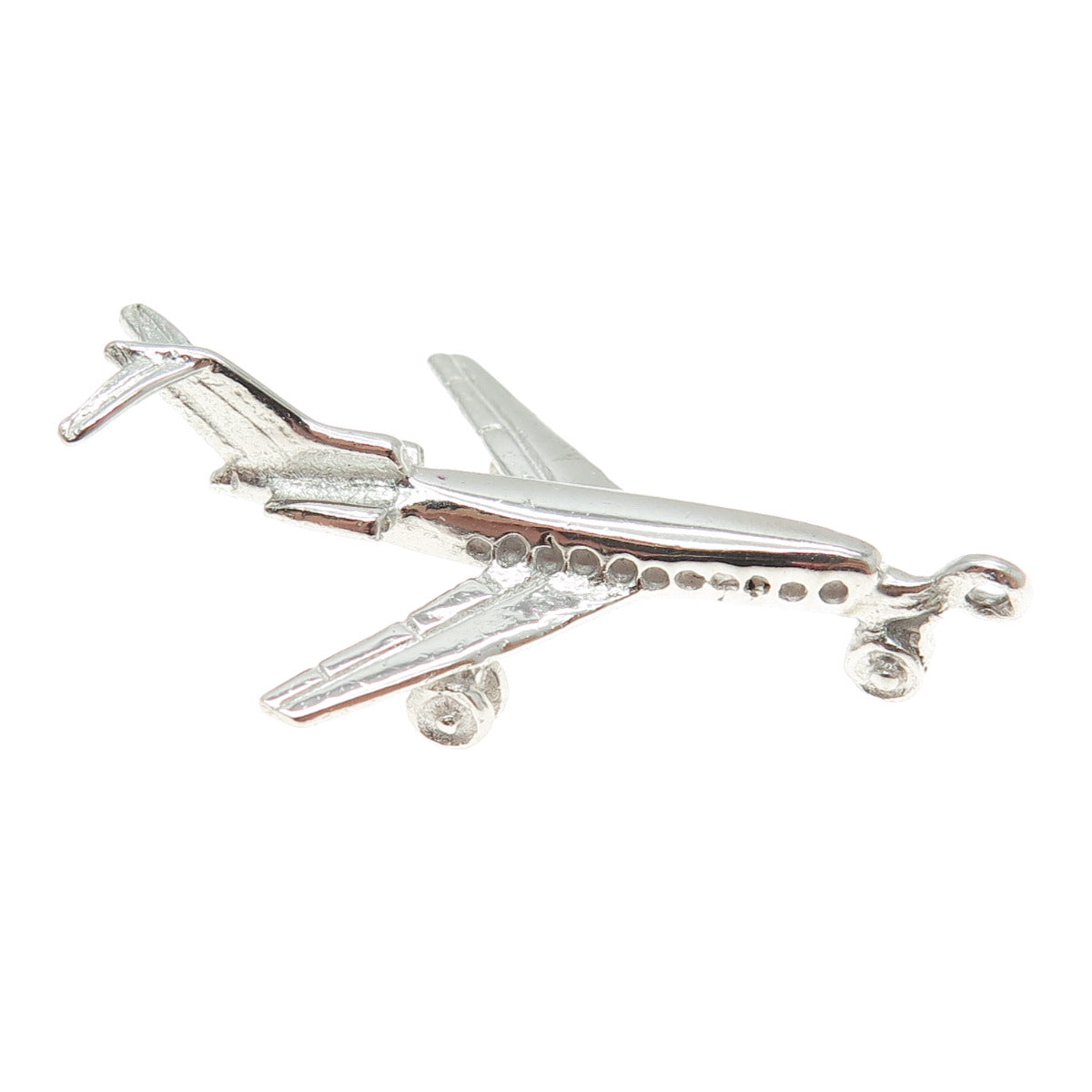 HAMILTON & HAMILTON 925 Sterling Silver Vintage Airplane 3D Pendant