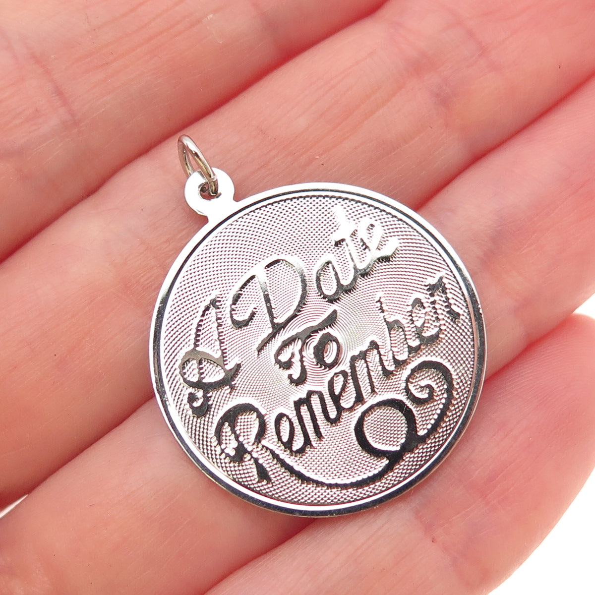 JAY POSON 925 Sterling Silver Vintage A Date To Remember Charm Pendant