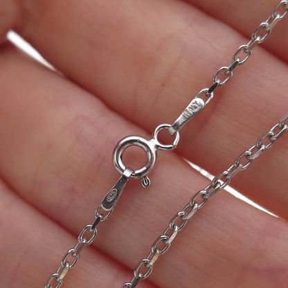 925 Sterling Silver Vintage Italy Cable Chain Necklace 16"
