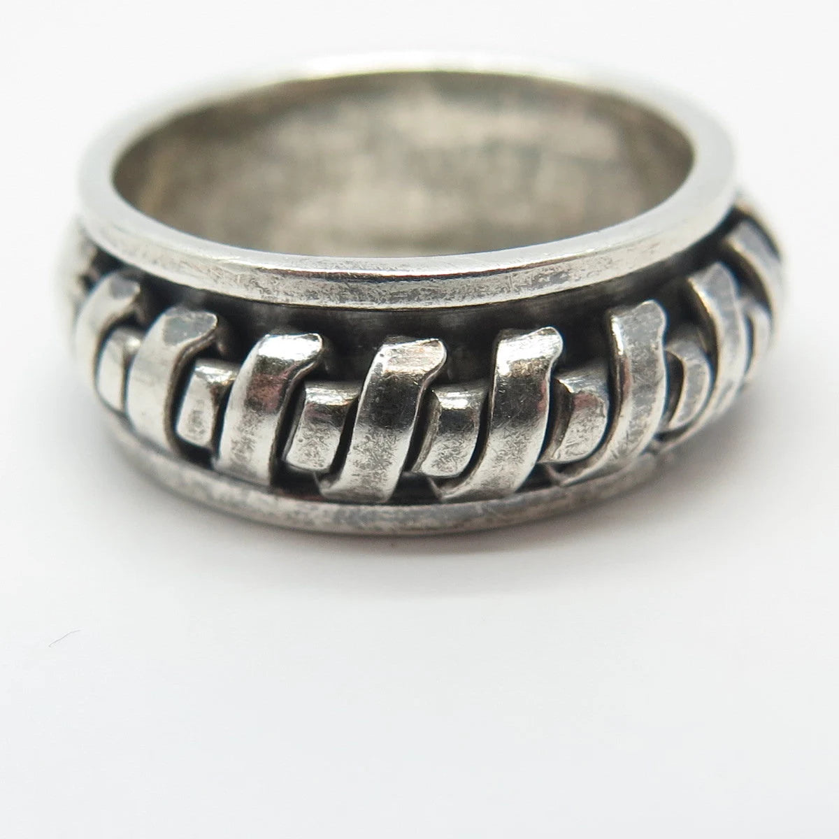 925 Sterling Silver Vintage Rotating Band Ring Size 7.75