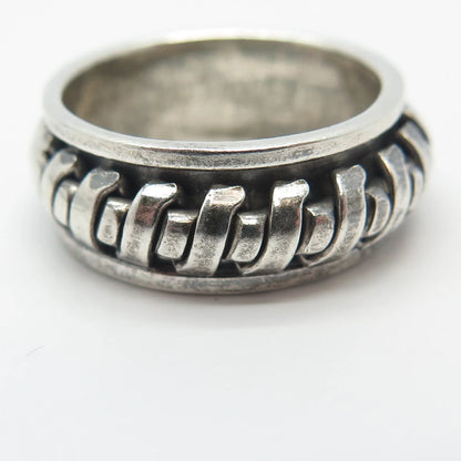 925 Sterling Silver Vintage Rotating Band Ring Size 7.75