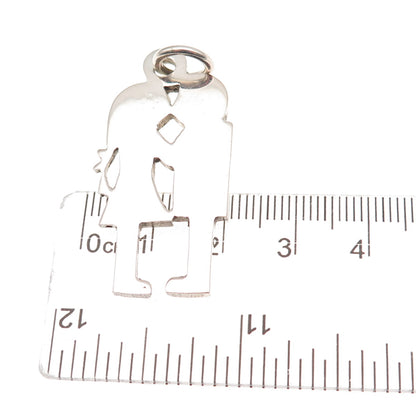 800 Silver Vintage Italy Kissing Couple Charm Pendant