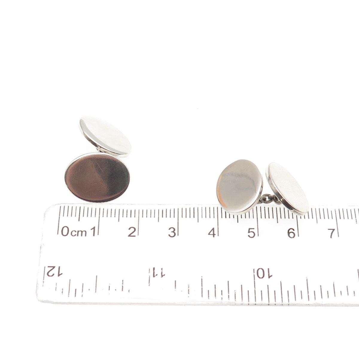 TIFFANY & CO. 925 Sterling Silver Vintage Oval Chain Cufflinks