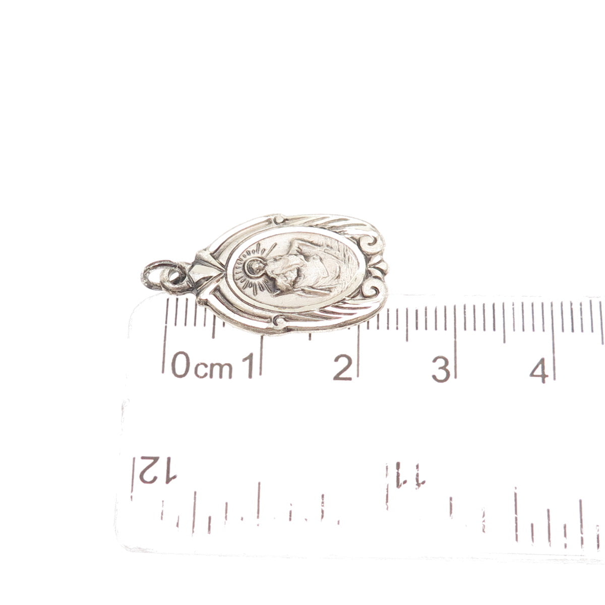 HMH Religious Sterling Antique Art Deco St. Christopher Catholic Medal Pendant