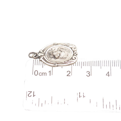 HMH Religious Sterling Antique Art Deco St. Christopher Catholic Medal Pendant