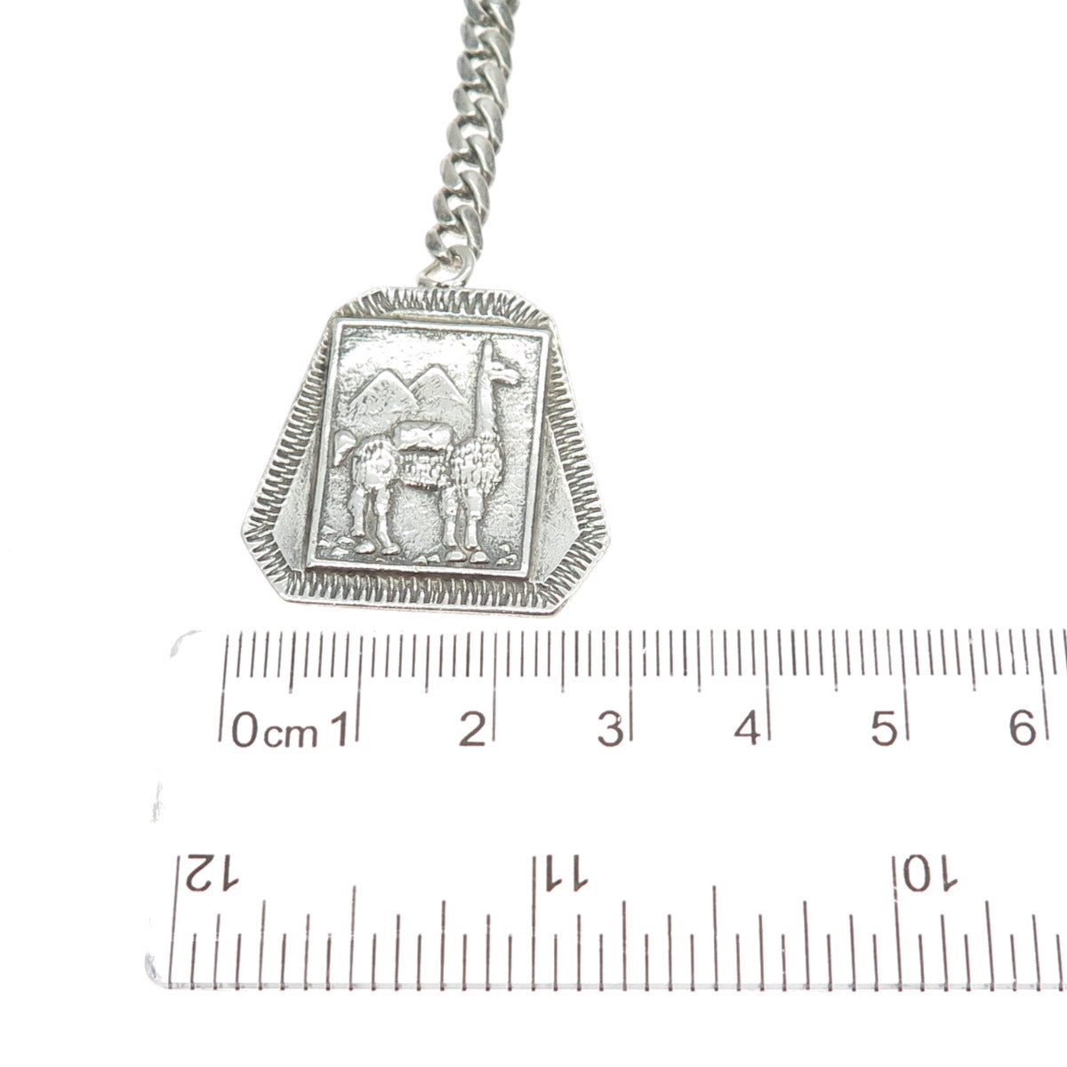 INDUSTRIA PERUANA 925 Sterling Silver Vintage Llama Key Fob Chain Holder