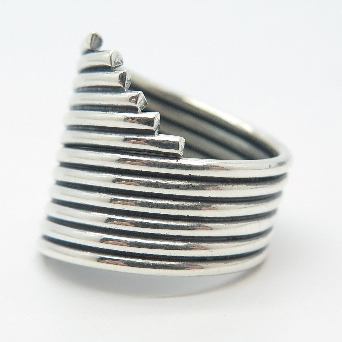 925 Sterling Silver Vintage Wire Wrapped Ring Size 7