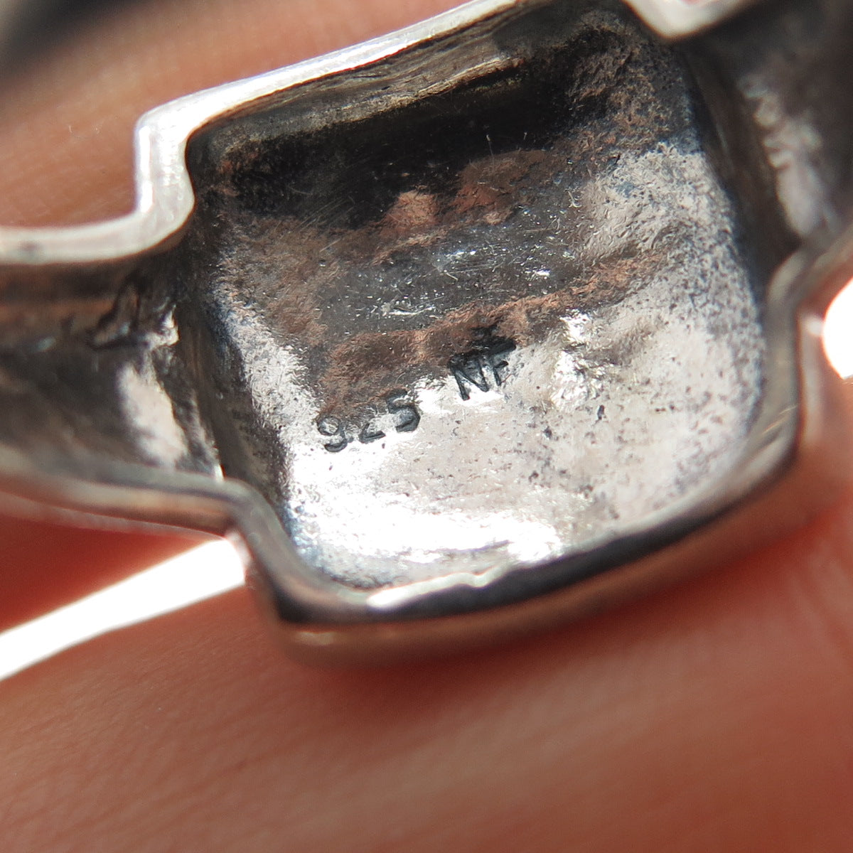 CHAPAL ZENRAY 925 Sterling Silver Vintage Flower Oxidized Ring Size 9.25