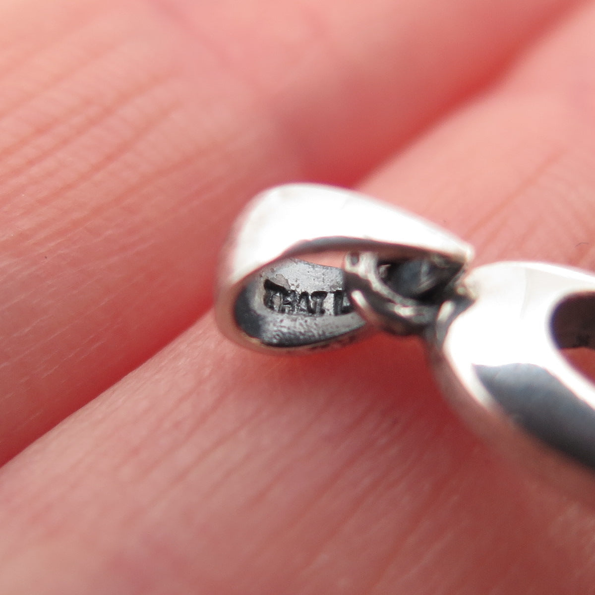 Ken Crafts 925 Sterling Silver Vintage Modernist Heart Charm Pendant