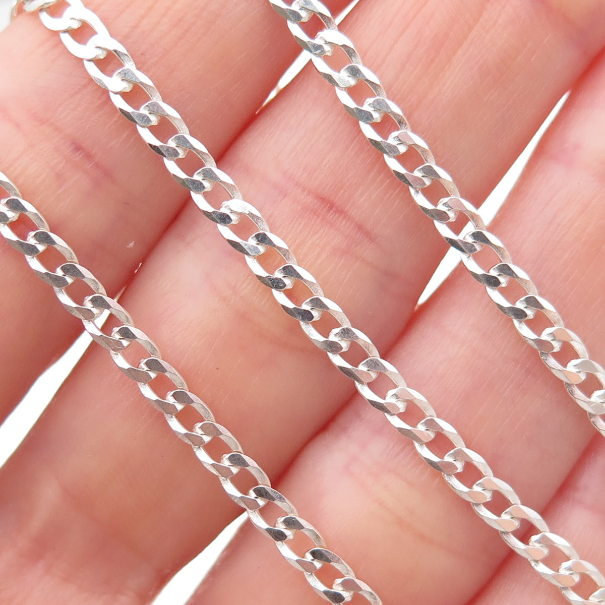 P. Lux 925 Sterling Silver Italy Curb Chain Necklace 20"