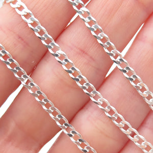 P. Lux 925 Sterling Silver Italy Curb Chain Necklace 20"