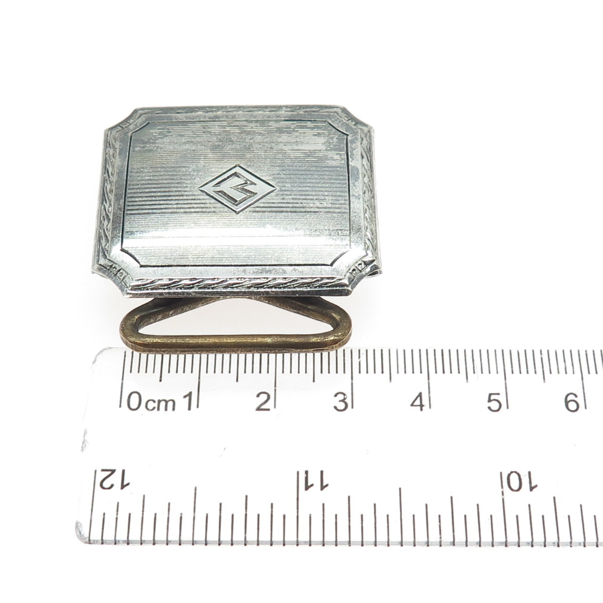 DUNN BROS 925 Sterling Silver Antique Art Deco Letter M Monogram Belt Buckle