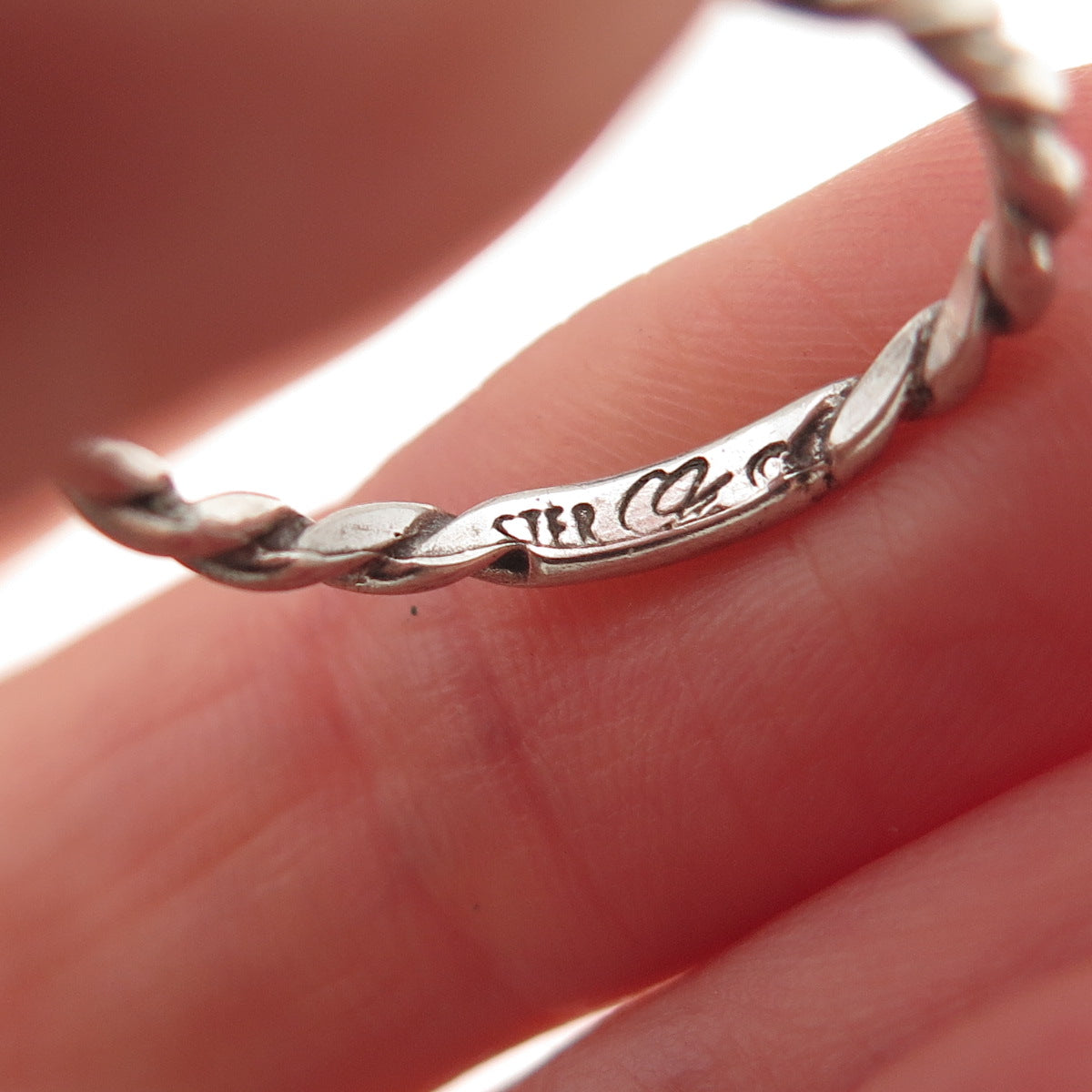 Carolyn Pollack 925 Sterling Silver Vintage Twisted Oxidized Band Ring Size 6.5