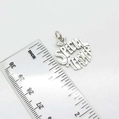925 Sterling Silver Vintage "Special Teacher" Pendant