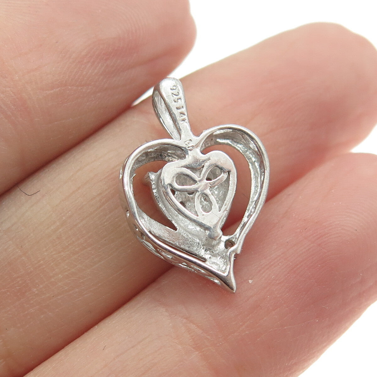 ALWAND VAHAN 925 Sterling Silver & 14K Yellow Gold Real Diamond Heart Pendant
