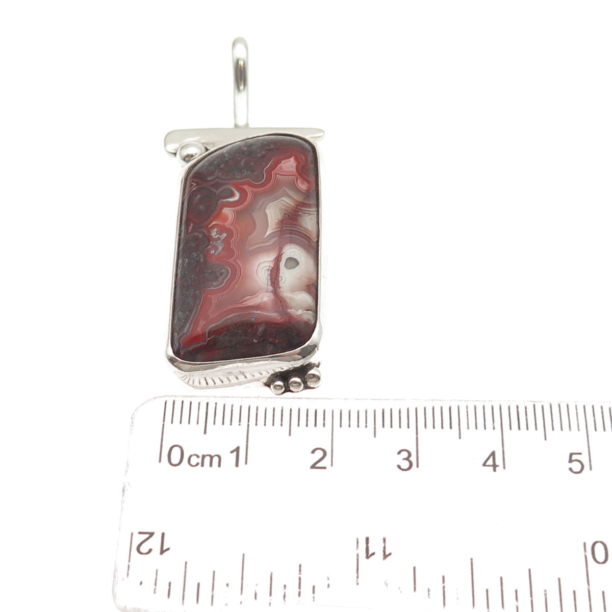 Stanley Bain Navajo Old Pawn 925 Sterling Silver Vintage Agate Tribal Pendant