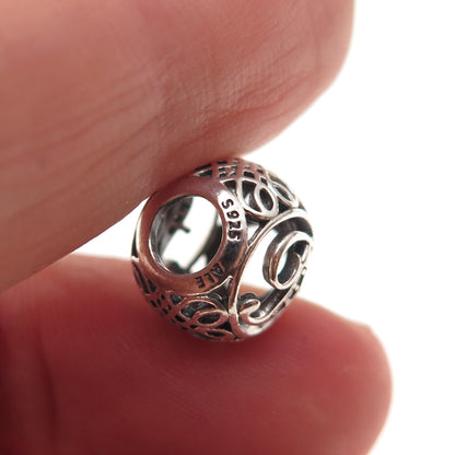 Pandora 925 Sterling Silver C Z Letter F Initial Slide Bead Charm