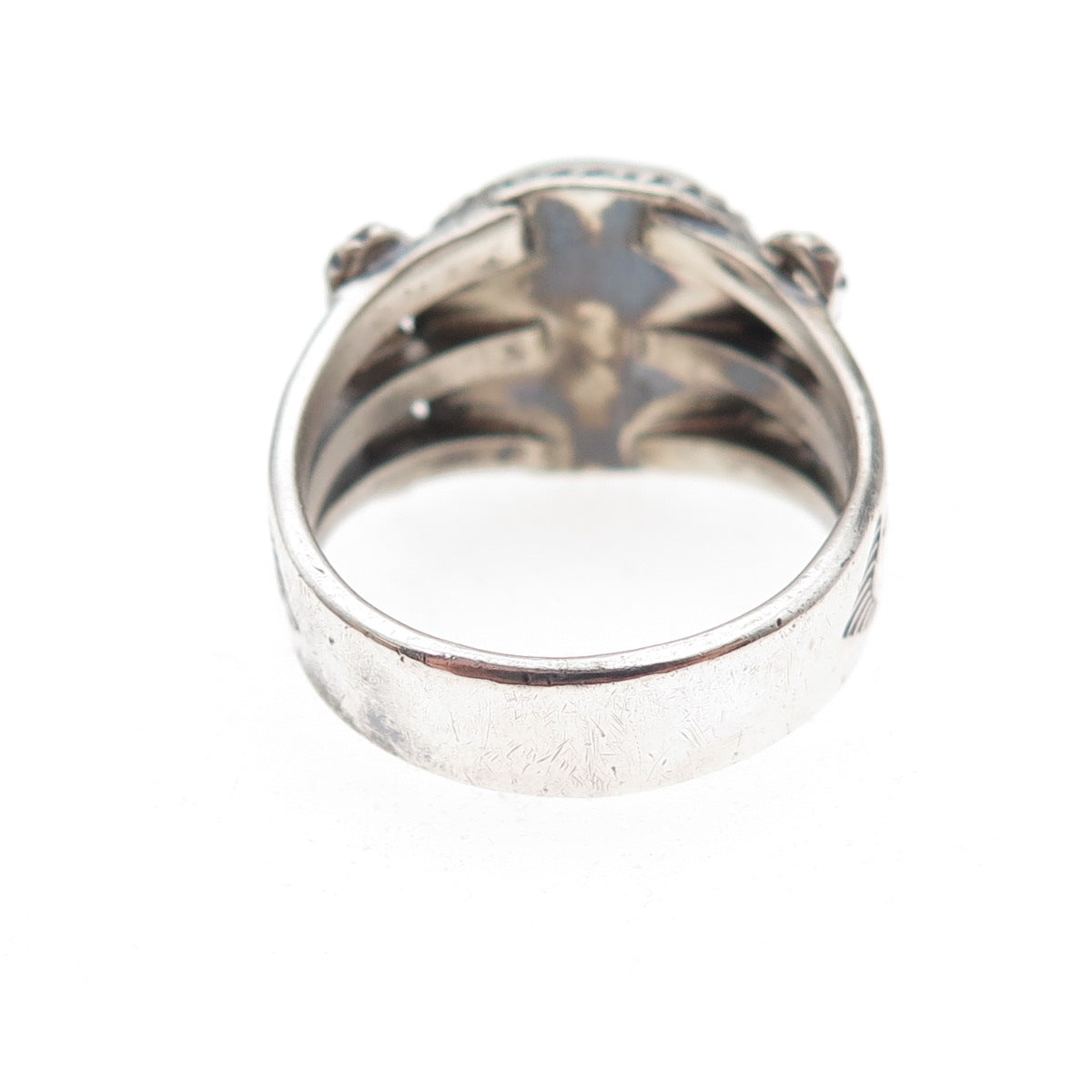 Garden of the Gods Old Pawn 925 Sterling Vintage Turquoise Arrow Ring Size 6.75