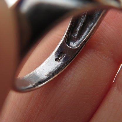 CHAPAL ZENRAY 925 Sterling Silver Vintage Modernist Oxidized Ring Size 6