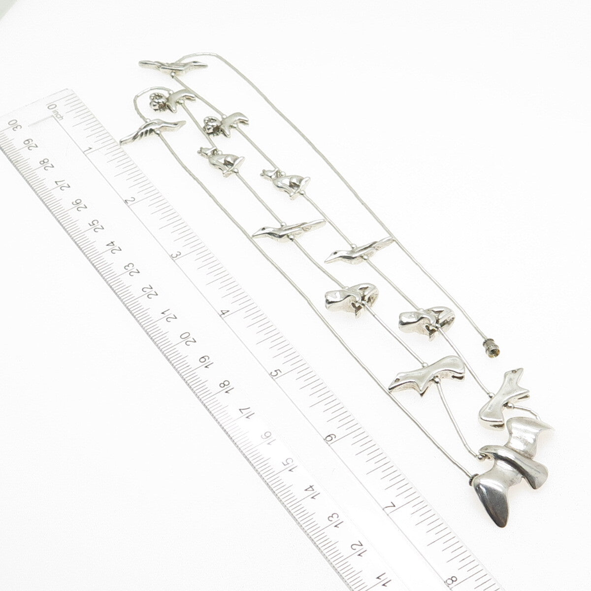 Skyway Trading Co Sterling Silver Vintage Southwestern Animal Chain Necklace
