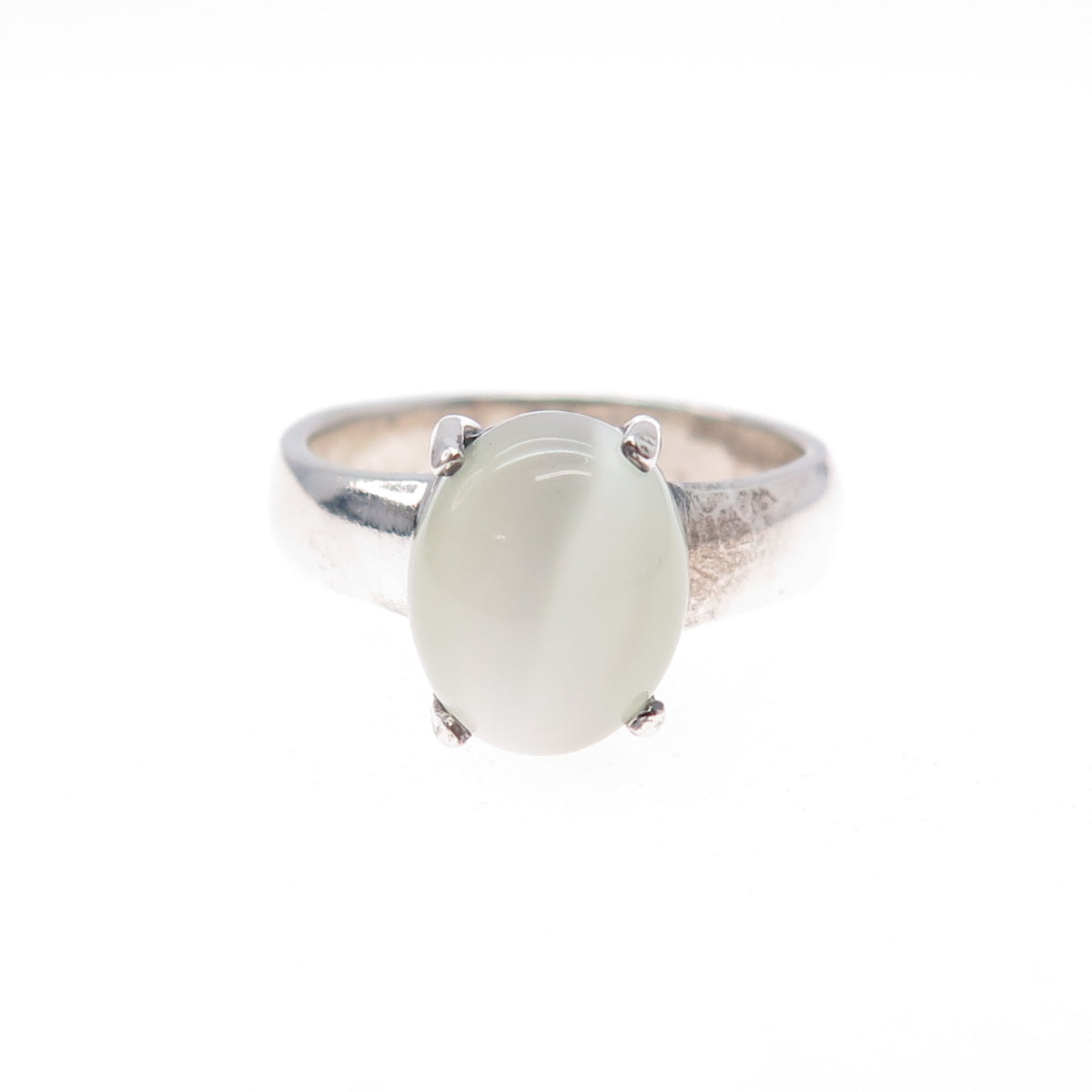 925 Sterling Silver Vintage Real Cabochon Cat's Eye Ring Size 6.5