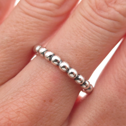 Pandora 925 Sterling Silver Bubble All Around Stackable Band Ring Size 7