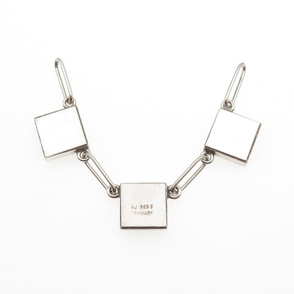 Arne Johansen 925S Sterling Vintage Denmark Centerpiece Necklace Part 3.5"