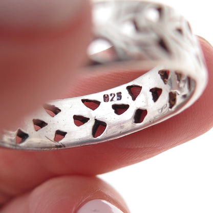 925 Sterling Silver Vintage Celtic Trinity Knot Oxidized Band Ring Size 11