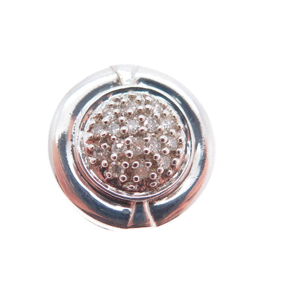 HENG NGAI 925 Sterling Silver Real Diamond Minimalist Slide Charm Pendant